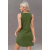 imageOFEEFAN Womens Summer Dresses 2025 V Neck Sleeveless Sundresses with Pockets Beach Vacation Clothes FloralPlainB Plain Green