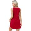imageOFEEFAN Womens Summer Dresses 2025 V Neck Sleeveless Sundresses with Pockets Beach Vacation Clothes FloralPlainB Plain Red