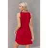 imageOFEEFAN Womens Summer Dresses 2025 V Neck Sleeveless Sundresses with Pockets Beach Vacation Clothes FloralPlainB Plain Red