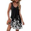 imageOFEEFAN Womens Summer Dresses 2025 V Neck Sleeveless Sundresses with Pockets Beach Vacation Clothes FloralPlainA Floral 43