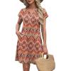 imageOFEEFAN Summer Dresses for Women Beach Cover Ups for Women with Pockets V Neck Swimsuit Loose FitBohemia