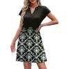 imageOFEEFAN Summer Dresses for Women Beach Cover Ups for Women with Pockets V Neck Swimsuit Loose FitPrint Black