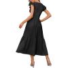 imageOFEEFAN Womens Casual Maxi Dresses with Pockets Ruffle Sleeve Smocked Dress XS2XL01 Black