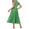 imageOFEEFAN Womens Casual Maxi Dresses with Pockets Ruffle Sleeve Smocked Dress XS2XL04 Floral Green