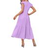 imageOFEEFAN Womens Casual Maxi Dresses with Pockets Ruffle Sleeve Smocked Dress XS2XL06 Lilac