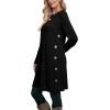 imageOFEEFAN Womens Long Sleeve Tunic Dres Fall Outfits with Pockets ButtonsBlack