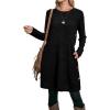 imageOFEEFAN Womens Long Sleeve Tunic Dres Fall Outfits with Pockets ButtonsBlack