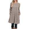 imageOFEEFAN Womens Long Sleeve Tunic Dres Fall Outfits with Pockets ButtonsCoffee