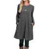 imageOFEEFAN Womens Long Sleeve Tunic Dres Fall Outfits with Pockets ButtonsDark Grey
