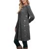 imageOFEEFAN Womens Long Sleeve Tunic Dres Fall Outfits with Pockets ButtonsDark Grey