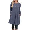 imageOFEEFAN Womens Long Sleeve Tunic Dres Fall Outfits with Pockets ButtonsEa Black Blue