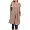 imageOFEEFAN Womens Long Sleeve Tunic Dres Fall Outfits with Pockets ButtonsEb Dark Khaki