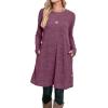imageOFEEFAN Womens Long Sleeve Tunic Dres Fall Outfits with Pockets ButtonsEb Purple