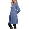imageOFEEFAN Womens Long Sleeve Tunic Dres Fall Outfits with Pockets ButtonsEc Blue