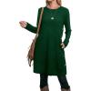 imageOFEEFAN Womens Long Sleeve Tunic Dres Fall Outfits with Pockets ButtonsEd Emerald Green