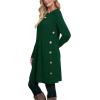 imageOFEEFAN Womens Long Sleeve Tunic Dres Fall Outfits with Pockets ButtonsEd Emerald Green