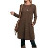 imageOFEEFAN Womens Long Sleeve Tunic Dres Fall Outfits with Pockets ButtonsEf Chocolate