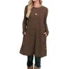 imageOFEEFAN Womens Long Sleeve Tunic Dres Fall Outfits with Pockets ButtonsEf Chocolate