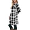 imageOFEEFAN Womens Long Sleeve Tunic Dres Fall Outfits with Pockets ButtonsEg Black White Grid