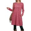 imageOFEEFAN Womens Long Sleeve Tunic Dres Fall Outfits with Pockets ButtonsEi0941 Red