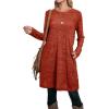 imageOFEEFAN Womens Long Sleeve Tunic Dres Fall Outfits with Pockets ButtonsGd Caramel