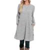 imageOFEEFAN Womens Long Sleeve Tunic Dres Fall Outfits with Pockets ButtonsGe Light Grey