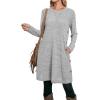 imageOFEEFAN Womens Long Sleeve Tunic Dres Fall Outfits with Pockets ButtonsGe Light Grey