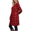 imageOFEEFAN Womens Long Sleeve Tunic Dres Fall Outfits with Pockets ButtonsGg Plaid