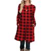 imageOFEEFAN Womens Long Sleeve Tunic Dres Fall Outfits with Pockets ButtonsGg Plaid
