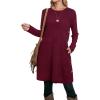 imageOFEEFAN Womens Long Sleeve Tunic Dres Fall Outfits with Pockets ButtonsGj Purple Red