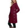 imageOFEEFAN Womens Long Sleeve Tunic Dres Fall Outfits with Pockets ButtonsGj Purple Red