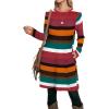 imageOFEEFAN Womens Long Sleeve Tunic Dres Fall Outfits with Pockets ButtonsGl Multicolor Stripes