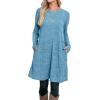 imageOFEEFAN Womens Long Sleeve Tunic Dres Fall Outfits with Pockets ButtonsGr Light Blue