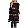 imageOFEEFAN Womens Long Sleeve Tunic Dres Fall Outfits with Pockets ButtonsGs Christmas Elk