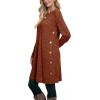 imageOFEEFAN Womens Long Sleeve Tunic Dres Fall Outfits with Pockets ButtonsGt Deep Caramel