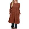 imageOFEEFAN Womens Long Sleeve Tunic Dres Fall Outfits with Pockets ButtonsGt Deep Caramel