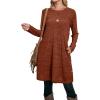 imageOFEEFAN Womens Long Sleeve Tunic Dres Fall Outfits with Pockets ButtonsGt Deep Caramel