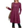 imageOFEEFAN Womens Long Sleeve Tunic Dres Fall Outfits with Pockets ButtonsGu Deep Rose Purple