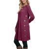 imageOFEEFAN Womens Long Sleeve Tunic Dres Fall Outfits with Pockets ButtonsGu Deep Rose Purple