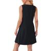 imageOFEEFAN Womens Pleated Front Tank Dresses Fashion Spring Sleeveless Pockets Sundress Casual SummerBlack