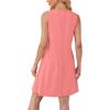 imageOFEEFAN Womens Pleated Front Tank Dresses Fashion Spring Sleeveless Pockets Sundress Casual SummerCoral
