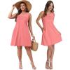 imageOFEEFAN Womens Pleated Front Tank Dresses Fashion Spring Sleeveless Pockets Sundress Casual SummerCoral