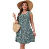 imageOFEEFAN Womens Pleated Front Tank Dresses Fashion Spring Sleeveless Pockets Sundress Casual SummerFloral 01