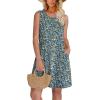 imageOFEEFAN Womens Pleated Front Tank Dresses Fashion Spring Sleeveless Pockets Sundress Casual SummerFloral 01