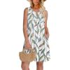 imageOFEEFAN Womens Pleated Front Tank Dresses Fashion Spring Sleeveless Pockets Sundress Casual SummerFloral 02