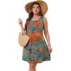 imageOFEEFAN Womens Pleated Front Tank Dresses Fashion Spring Sleeveless Pockets Sundress Casual SummerFloral 03