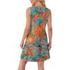 imageOFEEFAN Womens Pleated Front Tank Dresses Fashion Spring Sleeveless Pockets Sundress Casual SummerFloral 03