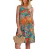 imageOFEEFAN Womens Pleated Front Tank Dresses Fashion Spring Sleeveless Pockets Sundress Casual SummerFloral 03