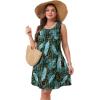 imageOFEEFAN Womens Pleated Front Tank Dresses Fashion Spring Sleeveless Pockets Sundress Casual SummerFloral 05
