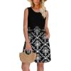 imageOFEEFAN Womens Pleated Front Tank Dresses Fashion Spring Sleeveless Pockets Sundress Casual SummerFloral 06